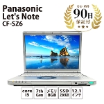 Panasonic pi\jbN Let's Note CF-SZ6 12.1" Windows10 Pro 64bit Intel Core i5-7300U 8GB SSD256GB LAN m[gp\R CN