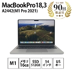 m[gp\R MacBookPro i14-inch , M1 Pro 2021jA2442 16GB SSD512GB 14C` Xy[XOC USL[ Apple  CN