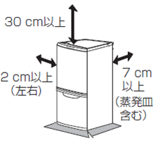 冷蔵庫2ドアスペース