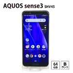 【SIMロック解除済み】 au AQUOS sense3 SHV45 64GB ブラック SHARP 中古スマホ スマートフォン Bランク